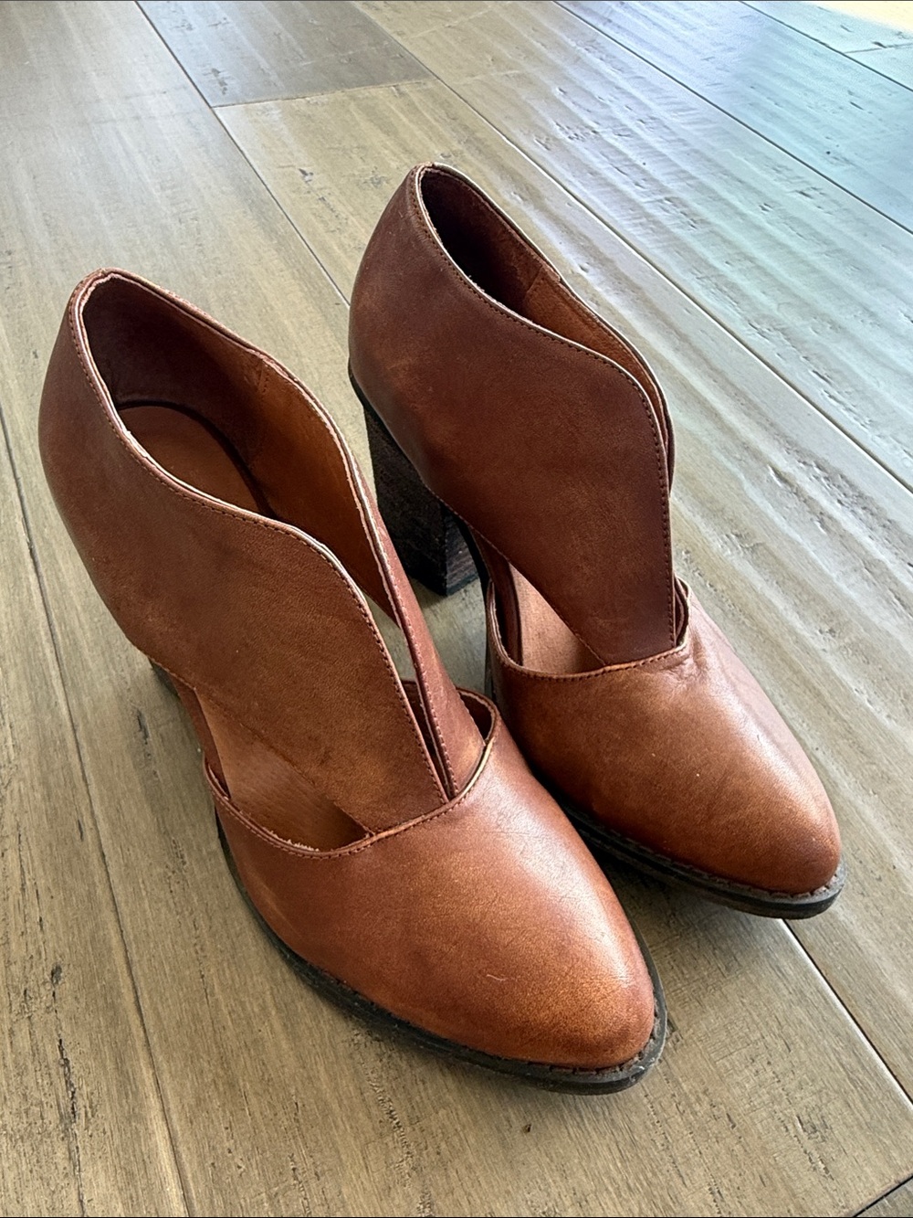 Jeffrey Campbell Chestnut Brown Cutout Ankle Booties